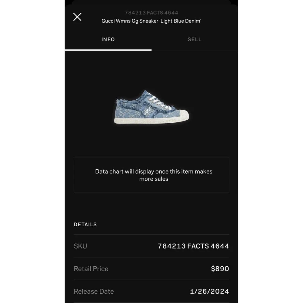 Gucci Women’s Blue Denim GG Logo Sneakers Size EU 38